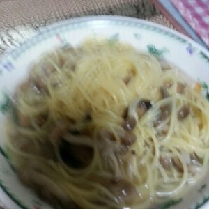 ベーコンきのこパスタ　(^0_0^)ｖ